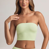 Modal Üksik Crop Top Salvei Roheline