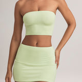 Modal Üksik Crop Top Salvei Roheline