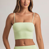 Modal Üksik Crop Top Salvei Roheline