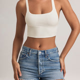 Valge Modal Cross-Back Tank Top