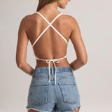 Valge Modal Cross-Back Tank Top